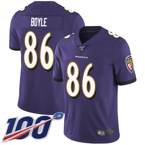 Baltimore Ravens Limited Purple Men Nick Boyle Home Jersey NFL Football #86 100th Season Vapor Untouchable->youth nfl jersey->Youth Jersey